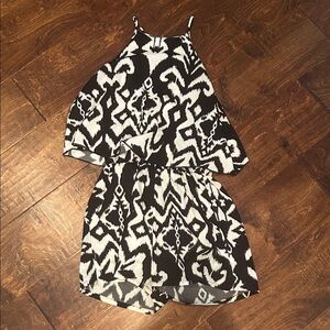 Tyche Black and White Patterned Jumpsuit
